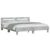 vidaXL Bed Frame with LED without Mattress Concrete Grey 160x200 cm