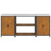 vidaXL Kitchen Storage Set with Shelf 3 pcs Rusty Weathering Steel