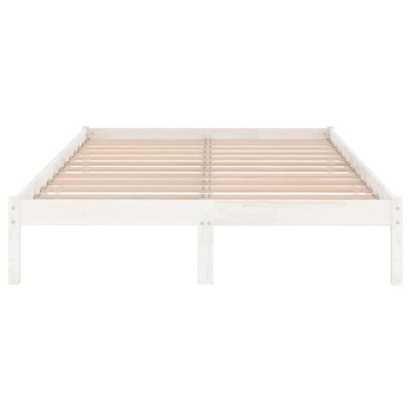 vidaXL Bed Frame without Mattress White Solid Wood Small Double