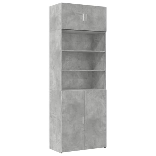 vidaXL Storage Cabinet Concrete Grey 80x42.5x225 cm Engineered Wood