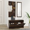 vidaXL 3-in-1 Shoe Cabinet Set Smoked Oak Engineered Wood