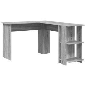 vidaXL Corner Desk Grey Sonoma Engineered Wood 140 x 113.5 x 75 cm