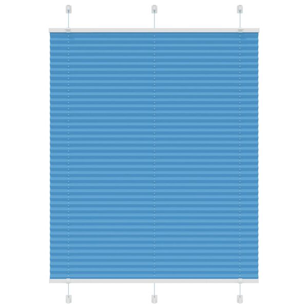 vidaXL Pleated Blind Blue 110x100 cm Fabric Width 109.4 cm Polyester