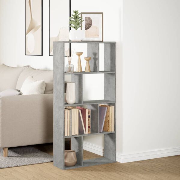 vidaXL Bookcase Concrete Grey 60x20x120 cm Engineered Wood