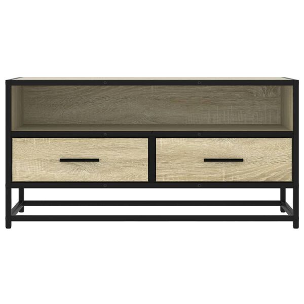 vidaXL TV Cabinet Sonoma Oak 80x34.5x40 cm Engineered Wood and Metal