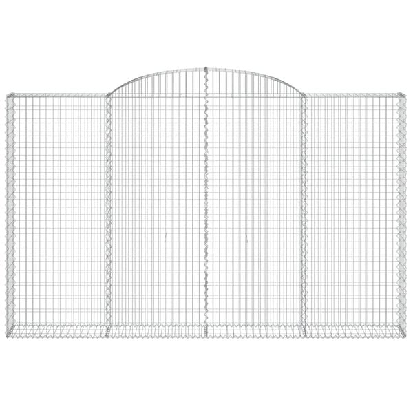 vidaXL Arched Gabion Baskets 3 pcs 300x30x180/200 cm Galvanised Iron