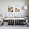 vidaXL Metal Bed Frame without Mattress with Footboard White 193x203cm
