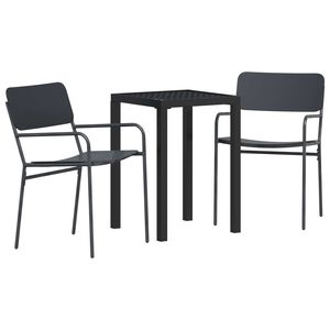 vidaXL Outdoor Furniture Set 3 pcs Anthracite Steel