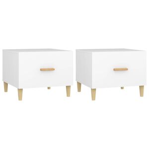 vidaXL Coffee Tables 2 pcs White 50x50x40 cm Engineered Wood