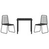 vidaXL Garden Dining Set 3 pcs Black Powder-Coated Steel