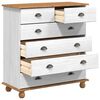 vidaXL Chest of Drawer ASKIM White 91 x 40 x 95.5 cm Solid Pine Wood
