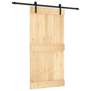 vidaXL Sliding Door 100 x 210 cm Solid Pine Wood (Untreated)