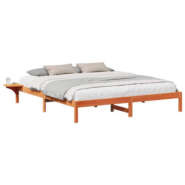 vidaXL Bed Frame Wax Brown 180 x 200 cm Solid Pine Wood
