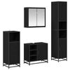 vidaXL Bathroom Furniture Set 4 pcs Black Oak Engineered Wood