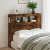 vidaXL LED Headboard Smoked Oak 120x18.5x103.5 cm Engineered Wood