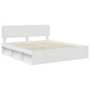 vidaXL Bed Frame with Headboard White 200 x 200 cm Solid Pine Wood