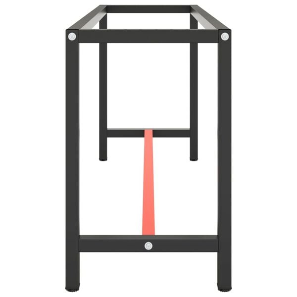 vidaXL Work Bench Frame Matte Black and Matte Red 170x50x79 cm Metal