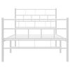 vidaXL Metal Bed Frame without Mattress with Footboard White 90x200cm