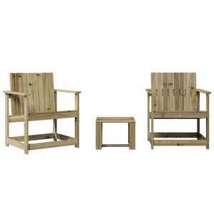 vidaXL 3 Piece Garden Lounge Set Impregnated Wood Pine