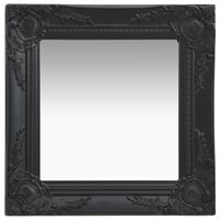 vidaXL Wall Mirror Baroque Style 40x40 cm Black