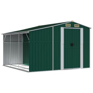 vidaXL Garden Shed Green 277x279x179 cm Galvanised Steel