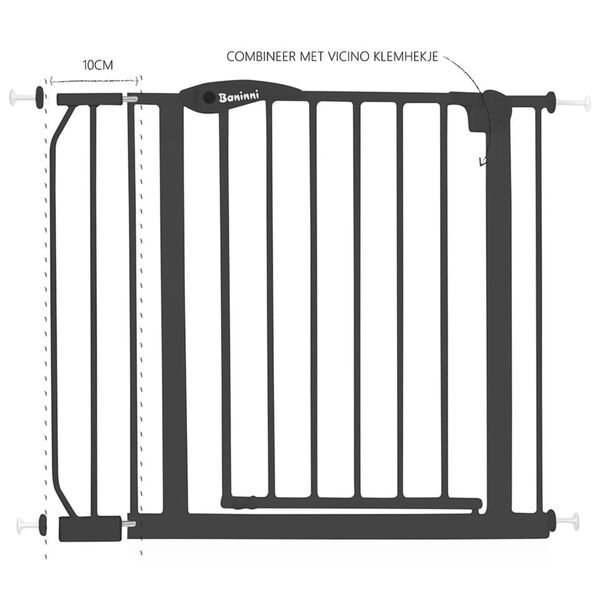 Baninni Safety Gate Extension Vicino 10 cm Dark Grey