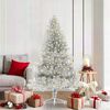 vidaXL Artificial Pre-lit Christmas Tree Silver 180 cm PET