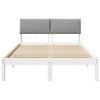 vidaXL Bed frame White and light grey 120 x 200 cm Solid pine wood