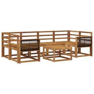 vidaXL Outdoor Sofa Set 5 pcs Natural Solid Acacia Wood