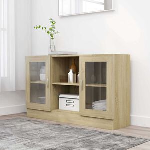 vidaXL Vitrine Cabinet Sonoma Oak 120x30,5x70 cm Engineered Wood
