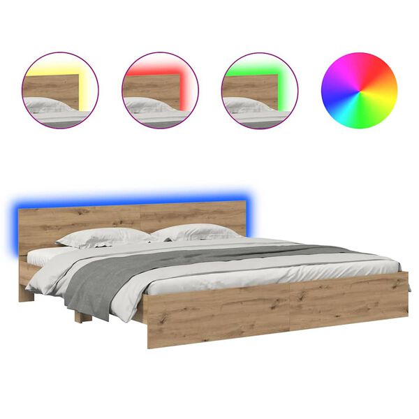 vidaXL Bed Frame Artisan Oak 180 x 200 cm Engineered Wood