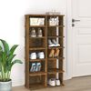 vidaXL Shoe Racks 2 pcs Smoked Oak 27.5x27x102 cm Engineered Wood