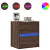 vidaXL TV Wall Cabinet with LED Lights Brown Oak 41x31x45 cm