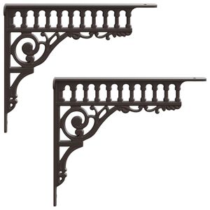 vidaXL Wall Shelf Brackets 2 pcs Antique Brown 27.5 x 23 x 4 cm Steel