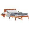 vidaXL Bed Frame with Headboard Wax Brown 120 x 190 cm Solid Pine Wood