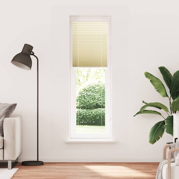 vidaXL Pleated Blind Cream 60x200 cm Fabric Width 59.4 cm Polyester