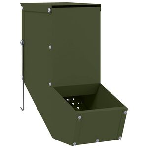 vidaXL Rabbit Feeder Olive Green 12.5 x 26 x 28.5 cm Cold-Rolled Steel