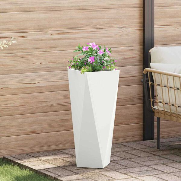 vidaXL Planter White 30 x 30 x 75 cm Steel