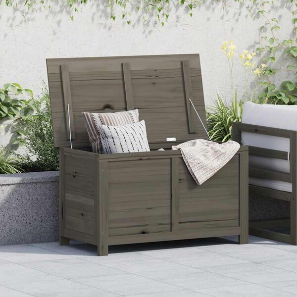 vidaXL Outdoor Cushion Box Anthracite 100x50x56 cm Solid Wood Fir