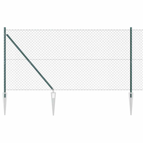 vidaXL Fence Post Green 10 x 1.2 m (40 x 40 mm mesh) Steel and PVC