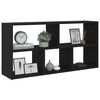 vidaXL Wall Shelf Black Oak 100x25x50 cm Engineered Wood