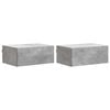 vidaXL Wall-Mounted Bedside Cabinet with Drawer 2 pcs Concrete Grey