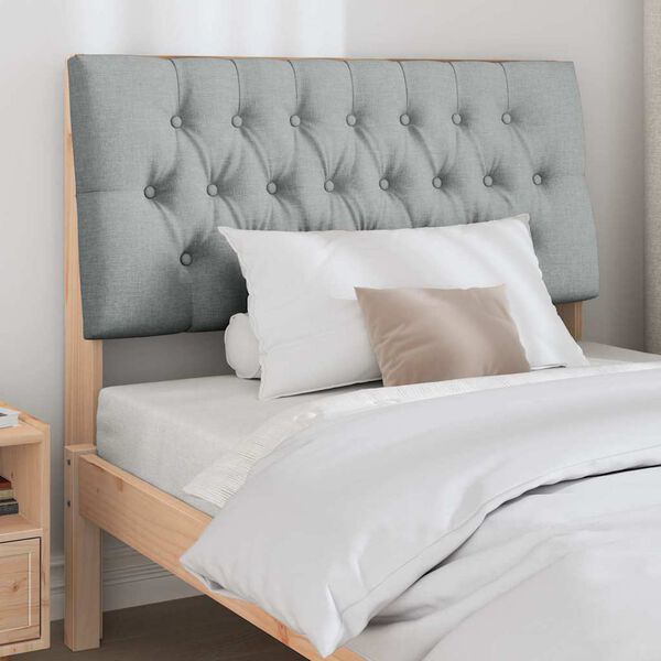 vidaXL Upholstered Headboard Light Grey 100 cm Solid Pine Wood