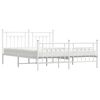 vidaXL Metal Bed Frame without Mattress with Footboard White 183x213cm