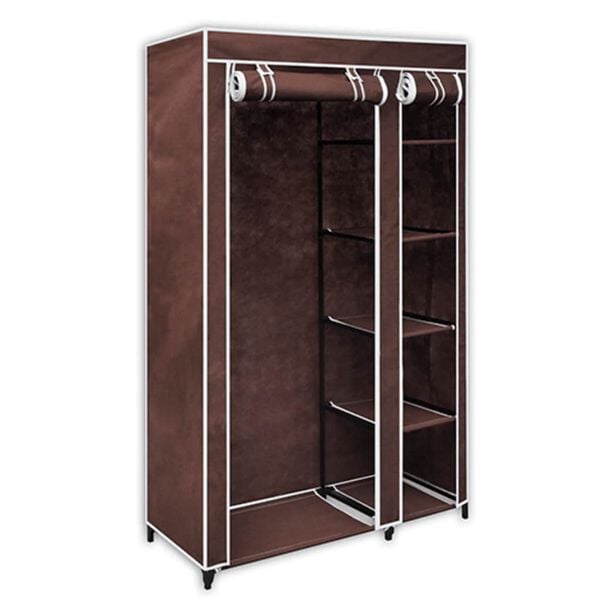 vidaXL Fabric Wardrobes 2 pcs Brown
