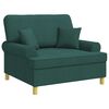 vidaXL Armchair with Cushions Dark Green Fabric