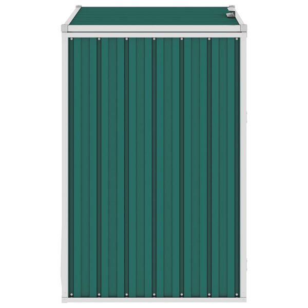 vidaXL Garbage Bin Shed Green 72x81x121 cm Steel