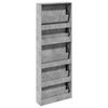 vidaXL Shoe Cabinet with Mirror 5-Layer Concrete Grey 63x17x169.5 cm