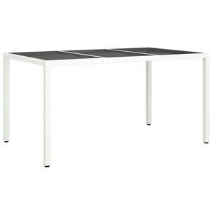 vidaXL Garden Dining Table White 150 x 90 x 75 cm Poly rattan
