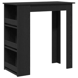 vidaXL Bar Table with Storage Rack Black Oak 102x50x103.5 cm